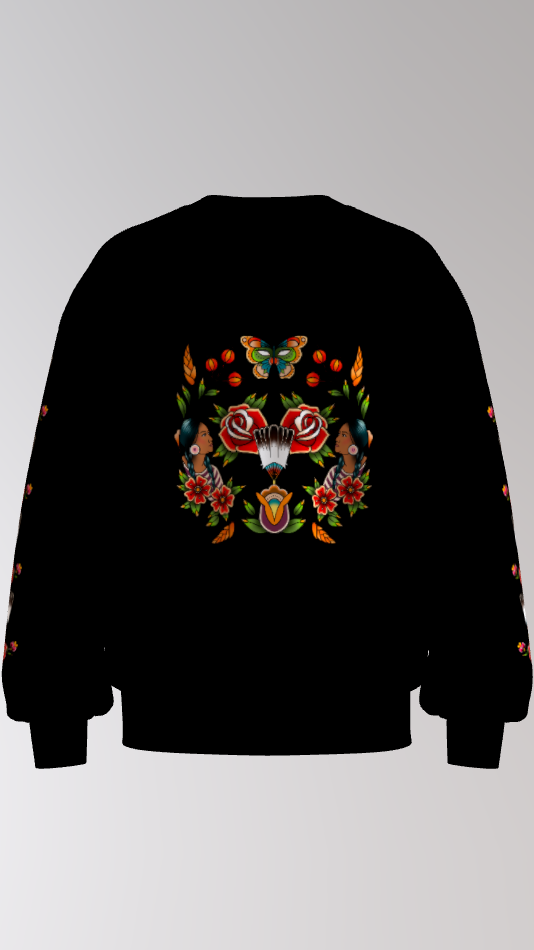 Mother Earth Woman Crewneck | Neo-Traditional Tattoo Art Sweatshirt